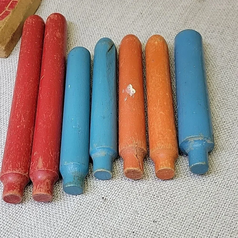 Transogram Gold Medal Vintage 1950s Wooden Ring Toss Yard‎ Game